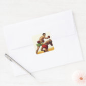 sportboxen, boxers in de strijd vierkante sticker (Envelop)