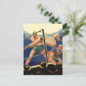  sportboxen, boxers tijdens een overeenkomst briefkaart (Staand voorkant)