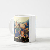  sportboxen, boxers tijdens een overeenkomst koffiemok (Voorkant links)