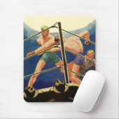 sportboxen, boxers tijdens een overeenkomst muismat (Met muis)