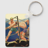 sportboxen, boxers tijdens een overeenkomst sleutelhanger (Achterkant)