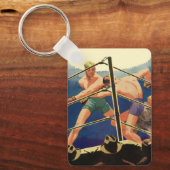 sportboxen, boxers tijdens een overeenkomst sleutelhanger (Voorkant)