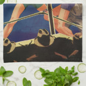  sportboxen, boxers tijdens een overeenkomst theedoek (Gevouwen)