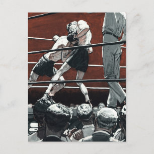 sportboxen, boxers vechten in de ring briefkaart