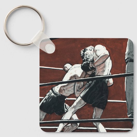 sportboxen, boxers vechten in de ring sleutelhanger (Voorkant)