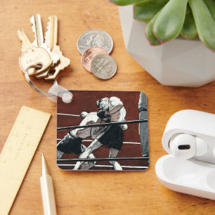 sportboxen, boxers vechten in de ring sleutelhanger