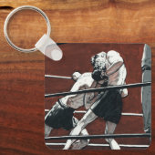  sportboxen, boxers vechten in de ring sleutelhanger (Voorkant)