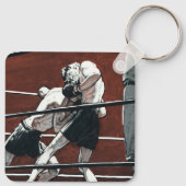  sportboxen, boxers vechten in de ring sleutelhanger (Achterkant)