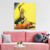  sportboxen, referentie met Boxer Knockout Canvas Afdruk (Insitu (Woonkamer))