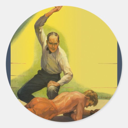  sportboxen, referentie met Boxer Knockout Ronde Sticker (Voorkant)