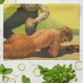  sportboxen, referentie met Boxer Knockout Theedoek (Gevouwen)