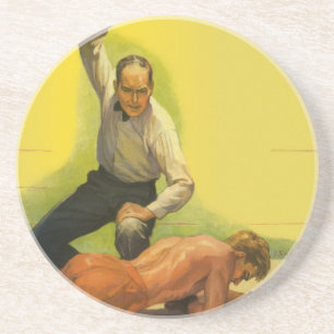 sportboxen, referentie met Boxer Knockout Zandsteen Onderzetter