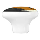 Sportbruin en zwart Football keramische Knoop Knop (Zijkant)