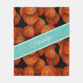 sportcadeaus voor meisjes aangepaste atleet basket fleece deken (Voorkant)