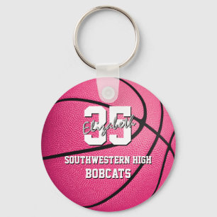 Sportcadeaus voor meisjes met roze basketbal sleutelhanger