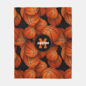 sportcadeautjes jongens gepersonaliseerde basketba fleece deken (Voorkant)