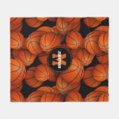 sportcadeautjes jongens gepersonaliseerde basketba fleece deken (Voorkant (Horizontaal))
