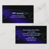 Sportcarbeurs, gestileerd blauw logo visitekaartje (Voorkant / Achterkant)