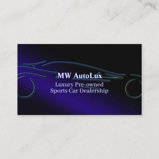 Sportcarbeurs, gestileerd blauw logo visitekaartje (Voorkant)