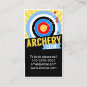 sportclub archery coach team tryouts gym visitekaartje (Voorkant)