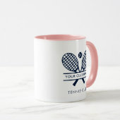 Sportclub Naam Navy Blue Logo Tennis Team Custom Mok (Voorkant rechts)