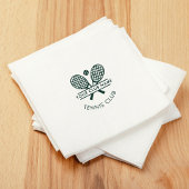 Sportclub Naam Tennis Iconen Groen Logo Papier Servet