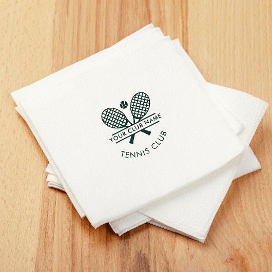 Sportclub Naam Tennis Iconen Groen Logo Papier Servet
