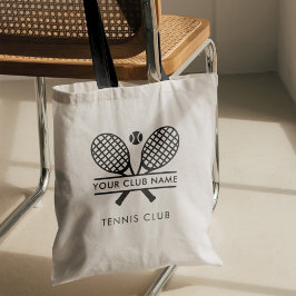 Sportclub Naam Tennis Team Zwart Swag Custom Tote Bag