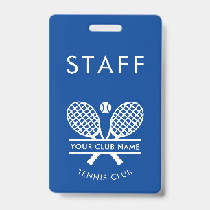 Sportclub Naam Tennisrackets Motief Elke Kleur Badge