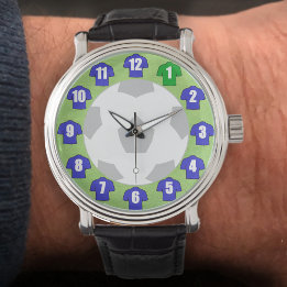 Sportclub speelt in blauwe shirts horloge