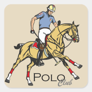 sportclub van equestrian polo vierkante sticker