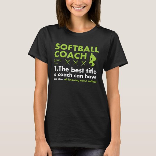 Sportcoach Definitie Softbal T-shirt (Voorkant)
