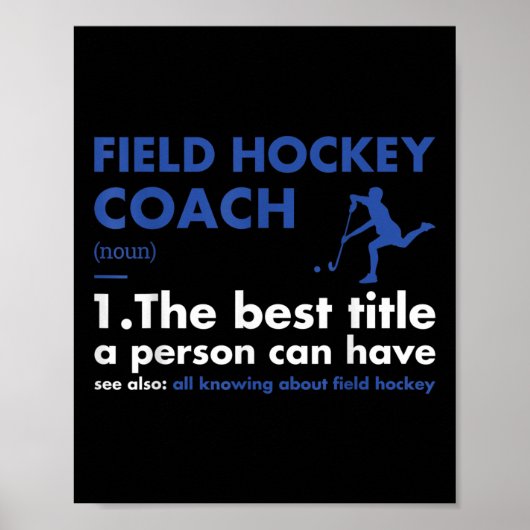 Sportcoach definitie veldhockey  poster (Voorkant)