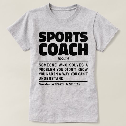 Sportcoach Noun Definition Certified Trainer T-shirt (Design voorkant)