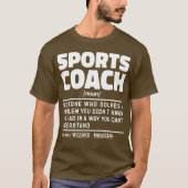 Sportcoach Noun Definition Certified Trainer T-shirt (Voorkant)