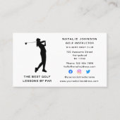 Sportcoach Vrouwelijke Golfinstructeur Sociale Med Visitekaartje (Voorkant)