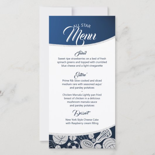 Sportcombo All Star Menu Blauw (Voorkant)