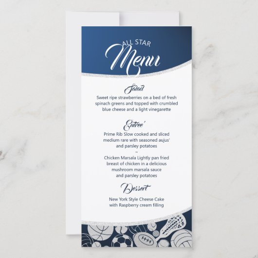 Sportcombo All Star Menu Blauw (Achterkant)