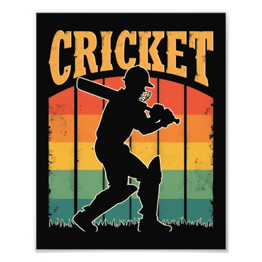 Sportcricketspeler - Het spel van de heer Foto Afdruk (Voorkant)