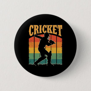 Sportcricketspeler - Het spel van de heer Ronde Button 5,7 Cm