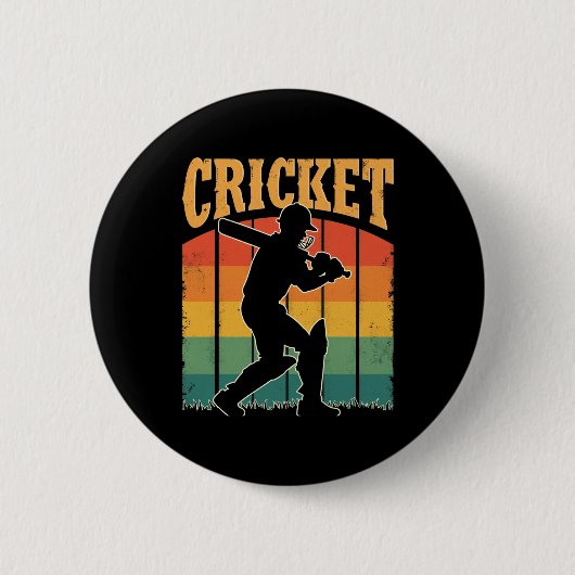 Sportcricketspeler - Het spel van de heer Ronde Button 5,7 Cm (Voorkant)