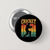 Sportcricketspeler - Het spel van de heer Ronde Button 5,7 Cm (Voorkant /achterkant)