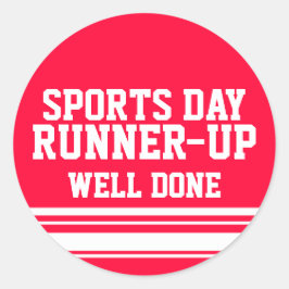Sportdag runner-up goed-done sticker red