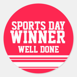 Sportdag Winner goed gedaan sticker rood