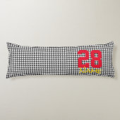 Sportdecor NUMMER NAAM Checkerboard Cool Lichaamskussen (Voorkant)