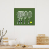 sportdecor tennisracket met bal poster (Keuken)