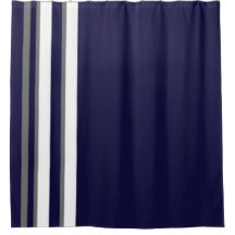 Sportdouchegordijn - Blauw Grijs en Wit