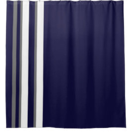 Sportdouchegordijn - Blauw Grijs en Wit Douchegordijn