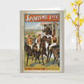 Sporteert het leven geweldig Engels Derby Horse Kaart (Gele Bloem)
