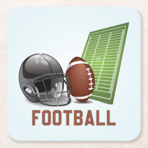 Sportelementen voor Footballs kool en kleurrijk Kartonnen Onderzetters